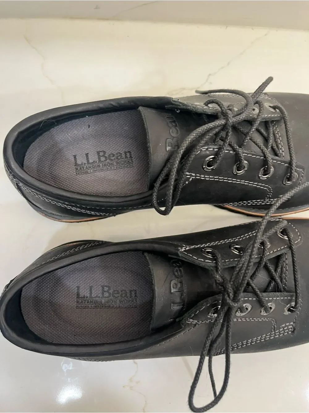 L.L.Bean Leather Vibram Lug Sole Oxford Shoes Men’s 10.5M Rugged Lace-Up NWOT